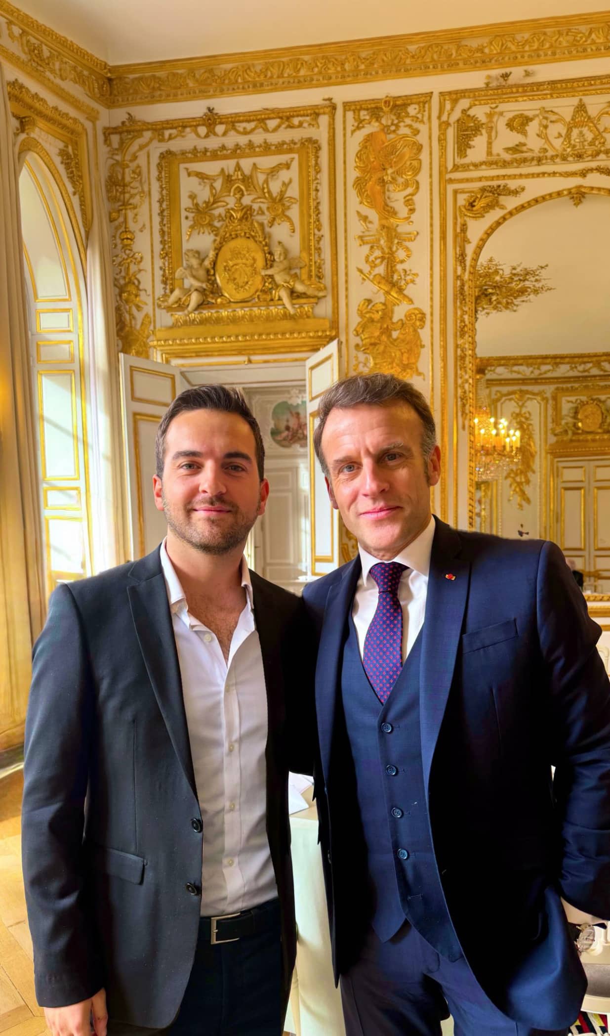 David Krief, fondateur de jewbuzz, aux côtés d’Emmanuel Macron à l’Élysée